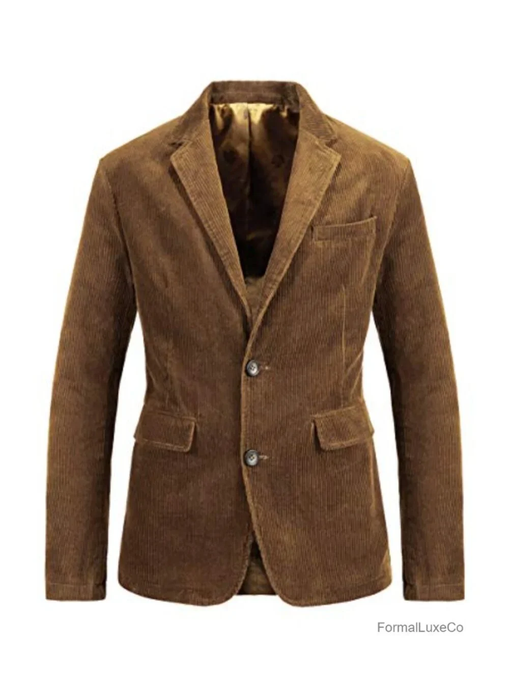 Vintage Corduroy Sport Coat Blazer for Men Notch Lapel Button Front